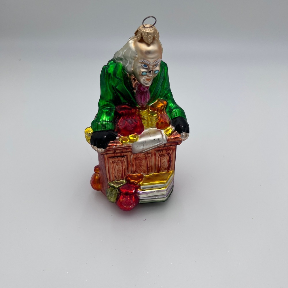 Christopher Radko Scrooge Glass Ornament 90s Dark Academia